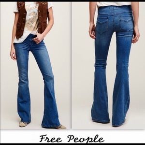 Free People Pull on Kick Flare Jeans, Size 28